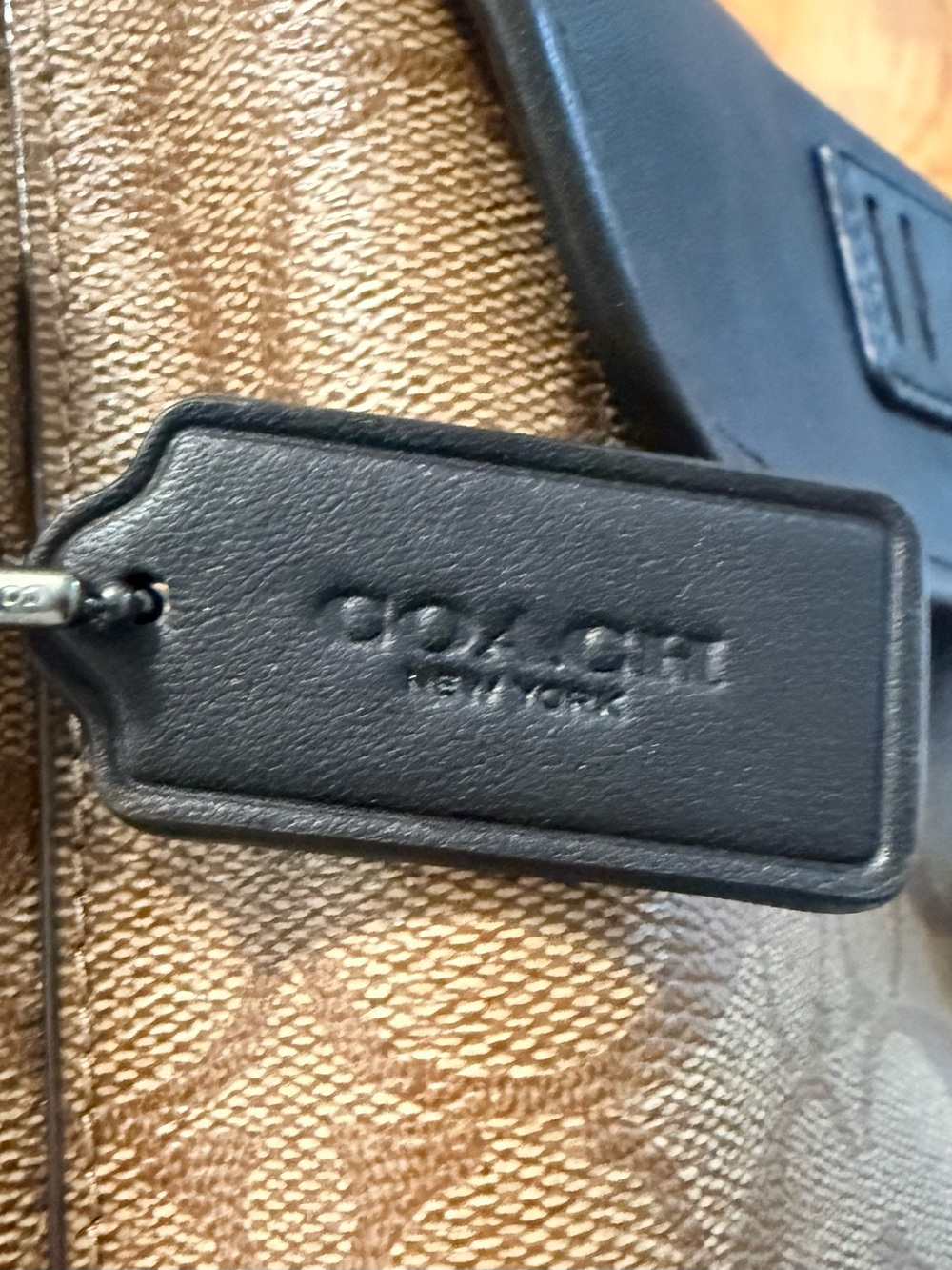 Coach Brown Signature Ranger Pouch with Black Leather Flap - Picture 10 of 13